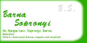 barna sopronyi business card